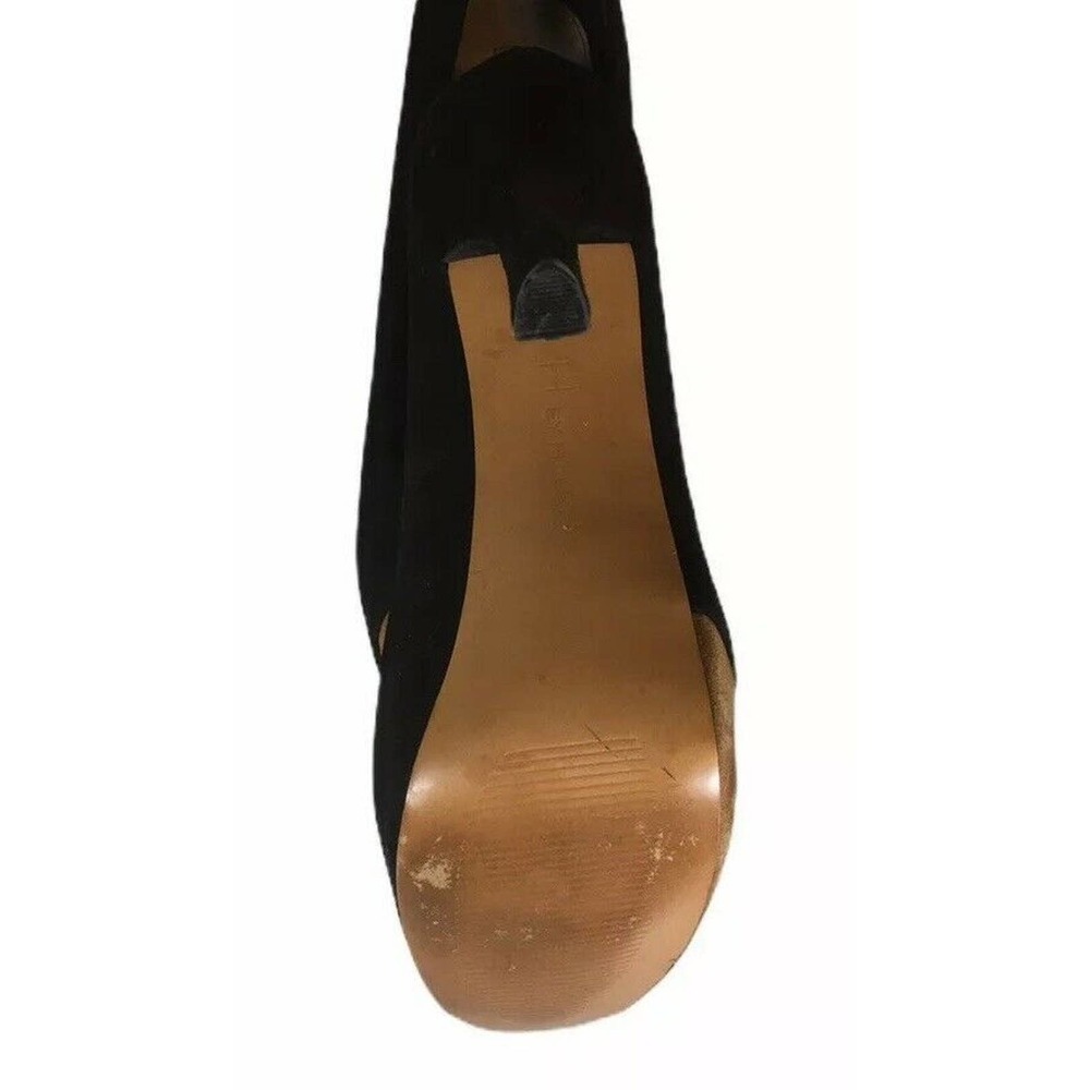 H by Halston Black Camel Brown Leather Peep Toe High Heel Stiletto Pumps Sz 8.5 - Picture 8 of 8